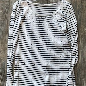 Ann Taylor Sequin long sleeve top